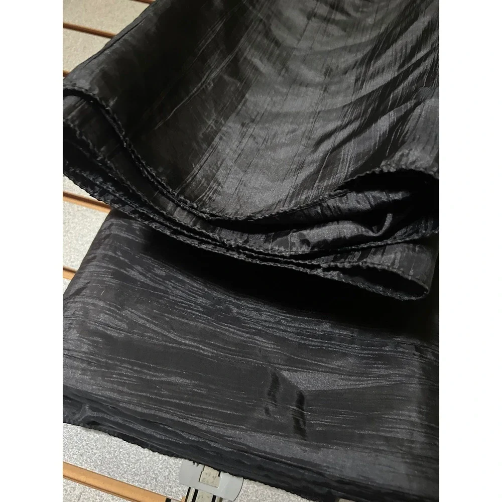 86 x 88 inch Black Satin like fabric tablecloth 2 pieces wedding party decoratio